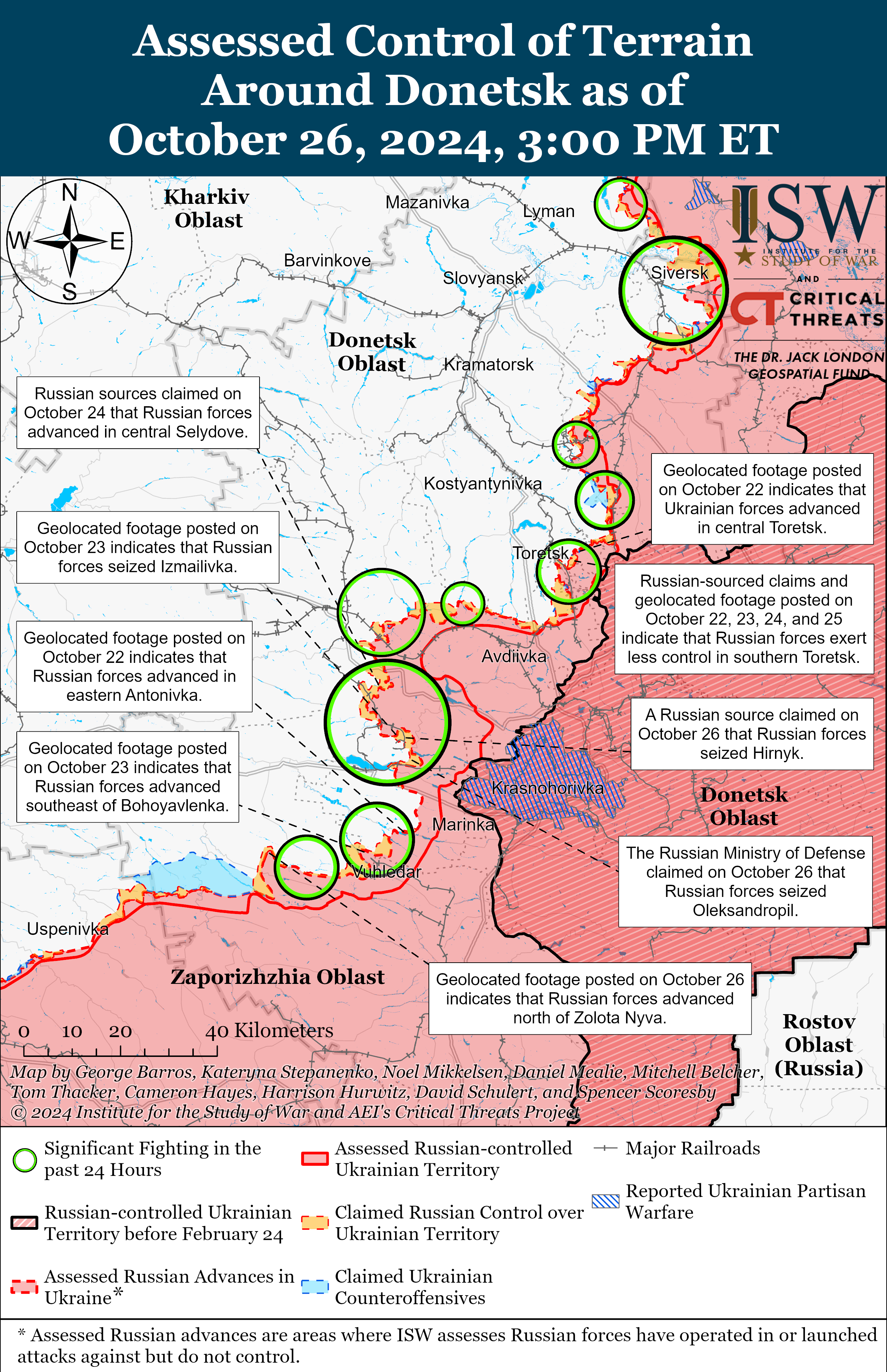 Окупанти лише трохи просунулися під Покровськом, а також в районі Вугледару: карти ISW